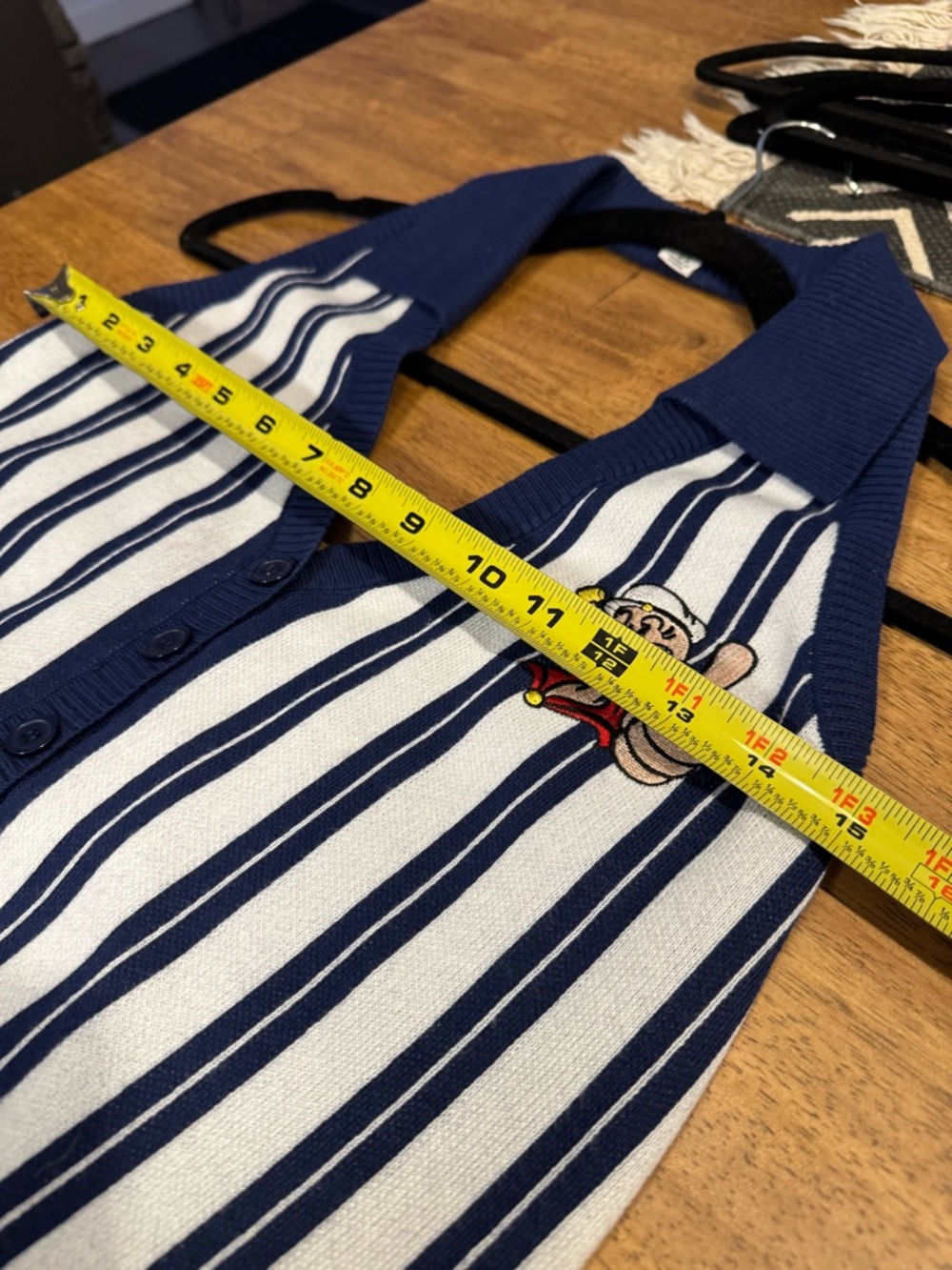 Popeye x Unique Vintage Blue/White Striped Halter Top ⚓️ | Rare Collab | Size M - Picture 6 of 7